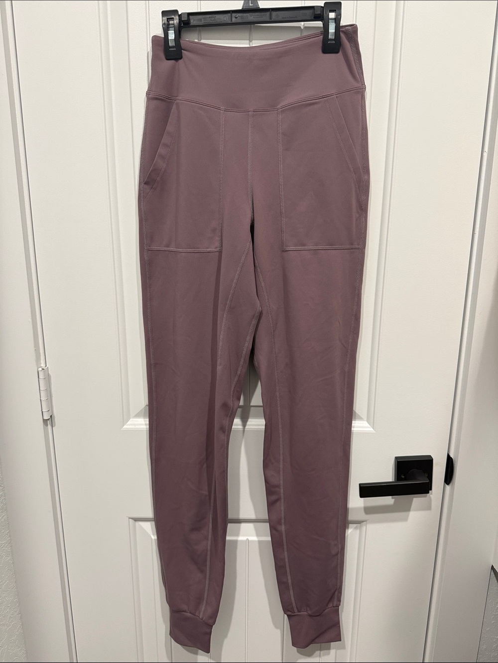 High-Rise Track Joggers in Dusty Mauve